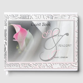 Libro De Visitas Pink Calla Lily Flourish Boda invitada