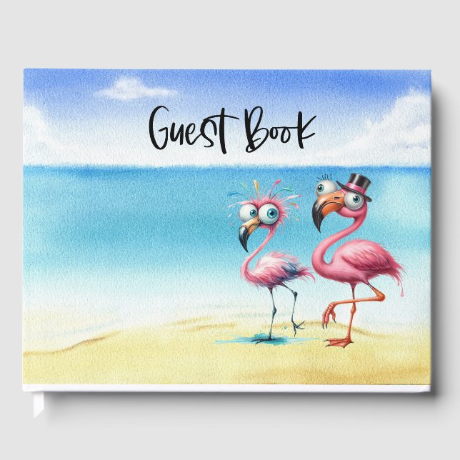 Libro De Visitas Pink Flamingo Vacation Rental Guest Book (Anverso)