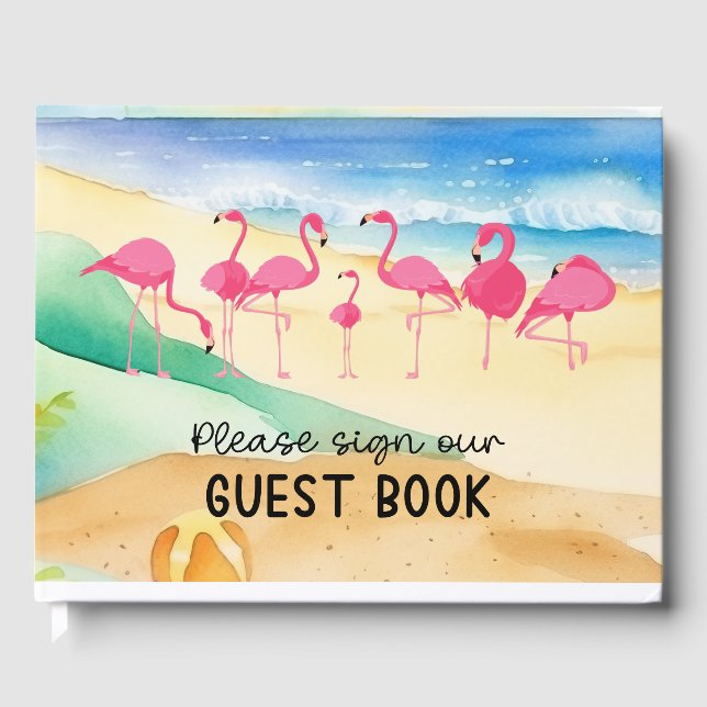 Libro De Visitas Pink Flamingo Vacation Rental Guest Book (Anverso)