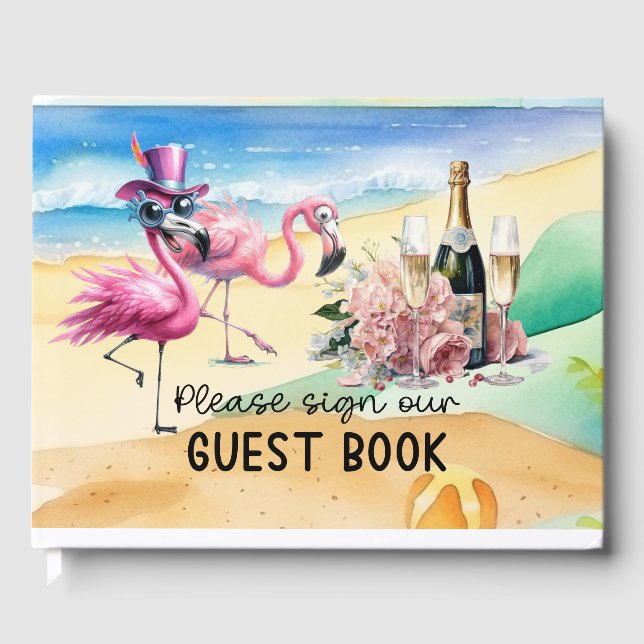 Libro De Visitas Pink Flamingo Vacation Rental Guest Book (Anverso)