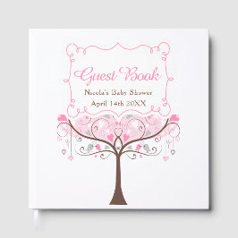Libro De Visitas Pink Floral Bird Baby Shower Thank You