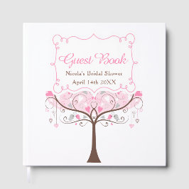 Libro De Visitas Pink Floral Bird Bridal Shower 
