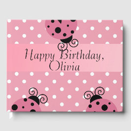 Libro De Visitas Pink Ladybug Happy Birday Guestbook