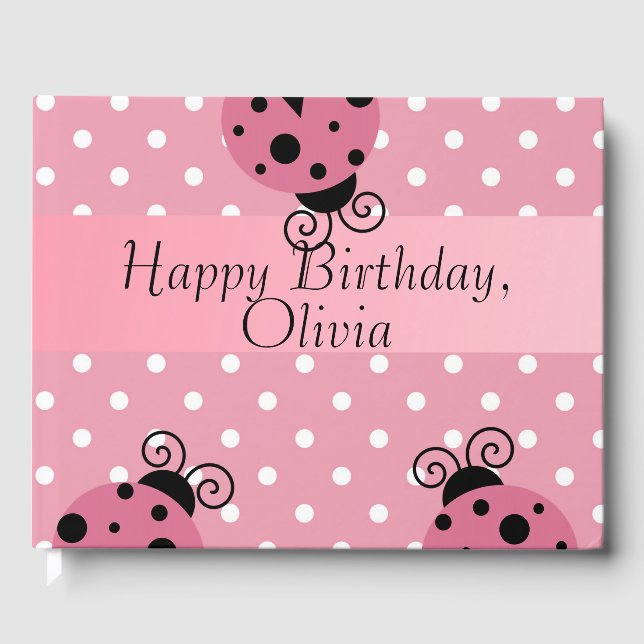 Libro De Visitas Pink Ladybug Happy Birday Guestbook (Anverso)