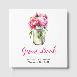 Libro De Visitas Pink Peonies Mason Jar Bridal Shower
