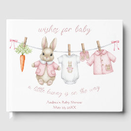 Libro De Visitas Pink Peter the Rabbit Clothesline Baby Shower
