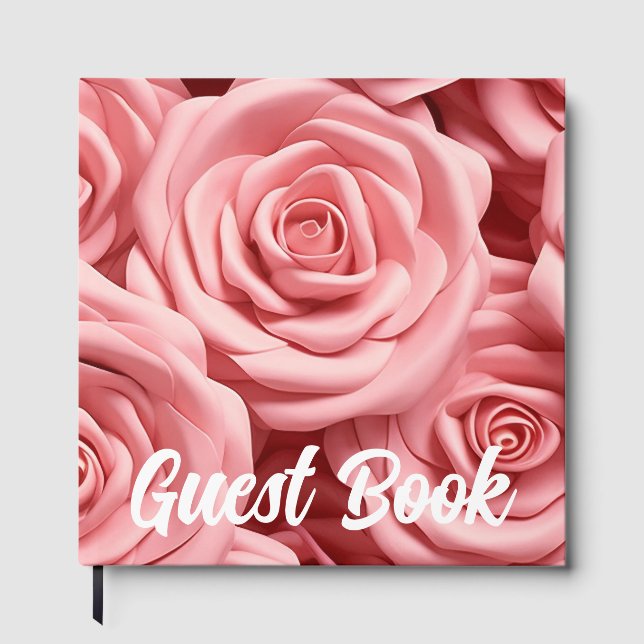Libro De Visitas Pink Roses Guest Book (Anverso)