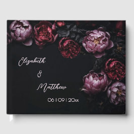Libro De Visitas Pink Shiny Flower Black | Wedding