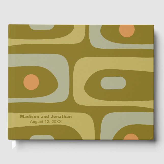 Libro De Visitas Piquet retro moderno de mediados del siglo (Anverso)