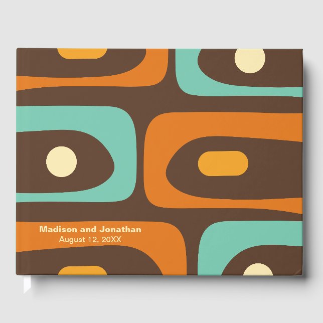 Libro De Visitas Piquet retro moderno de mediados del siglo (Anverso)