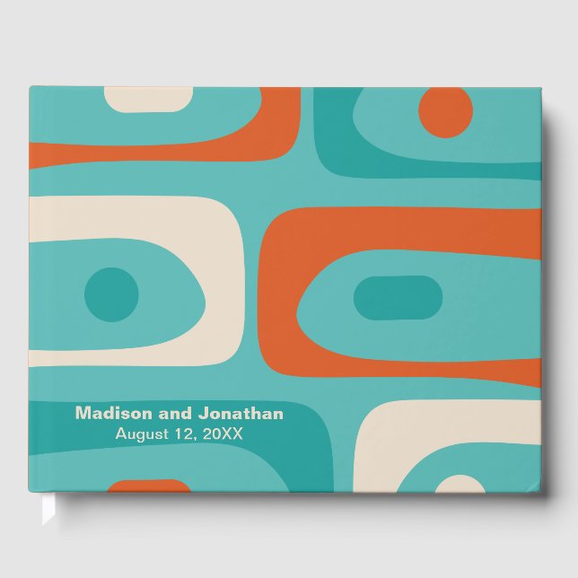 Libro De Visitas Piquet retro moderno de mediados del siglo (Anverso)