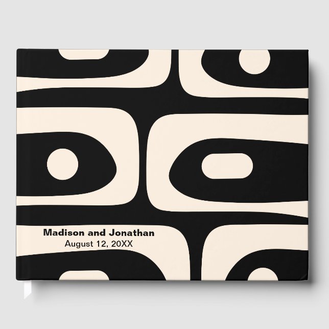 Libro De Visitas Piquet retro moderno de mediados del siglo (Anverso)