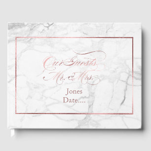 Libro De Visitas PixDezines Marble+Faux Rosa Gold