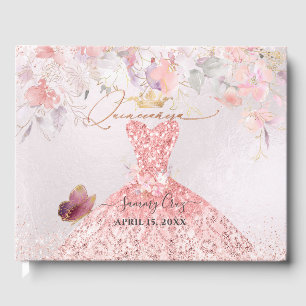 Libro De Visitas PixDezines Quinceanera Rubor Vestido rosa Sweetpea