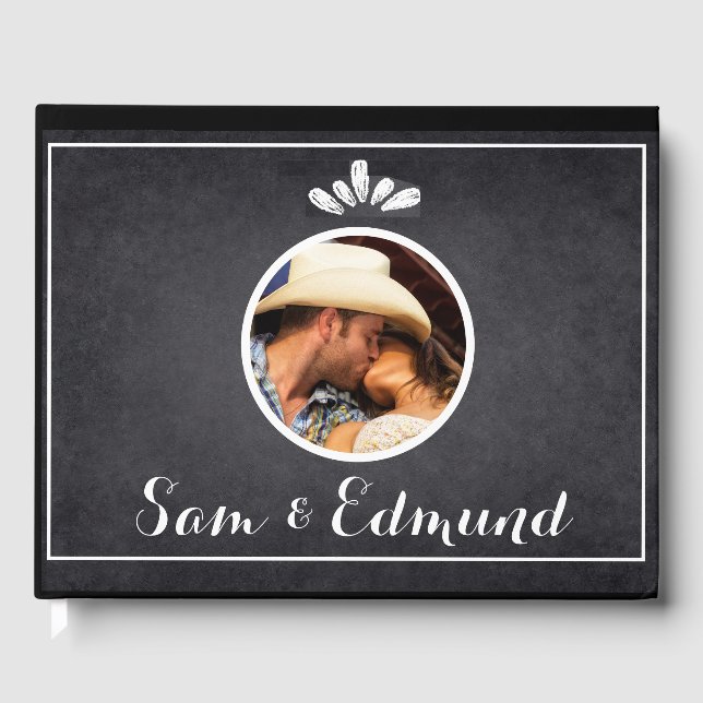 Libro De Visitas Pizarra Minimalista - Foto-  (Anverso)