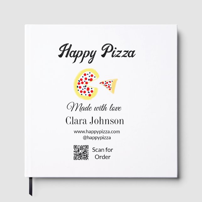 Libro De Visitas Pizza restaurant cafe pizzeria scan QR code order  (Anverso)
