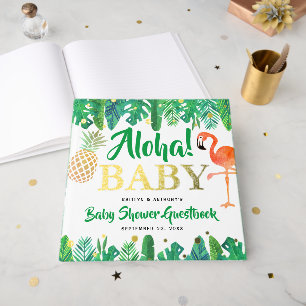 Libro De Visitas Playa Tropical de Verano Luau Boys Baby Shower Rea