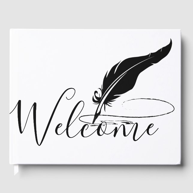 Libro De Visitas Pluma de ave personalizada (Anverso)