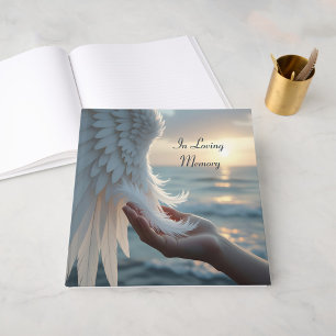 Libro De Visitas Plumas blancas del ala de un ángel, pésame