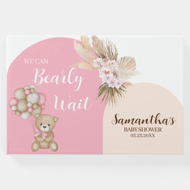 Libro De Visitas Podemos Esperar a Chica Baby Shower Guest Book (Anverso)