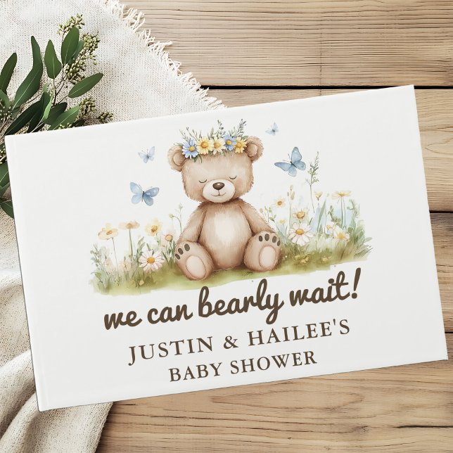 Libro De Visitas Podemos Esperar A Girly Wildflower Baby Shower (Subido por el creador)