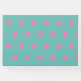 Libro De Visitas Polka Dot Guest Book (Aqua & Pink)