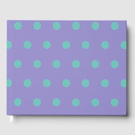 Libro De Visitas Polka Dot Guest Book (Lavanda y Aqua)