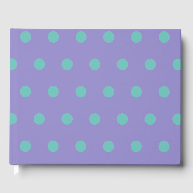 Libro De Visitas Polka Dot Guest Book (Lavanda y Aqua) (Anverso)