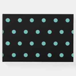 Libro De Visitas Polka Dot Guest Book (Negro y Aqua)