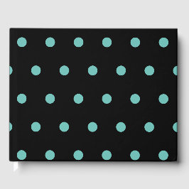 Libro De Visitas Polka Dot Guest Book (Negro y Aqua)
