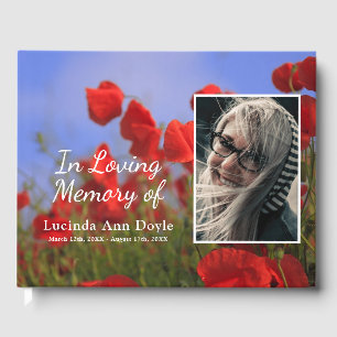 Libro De Visitas Poppy Meadow Memorial funerario de amor por la m