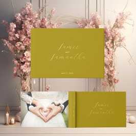 Libro De Visitas Portátil Relieve metalizado invitado boda | amaril