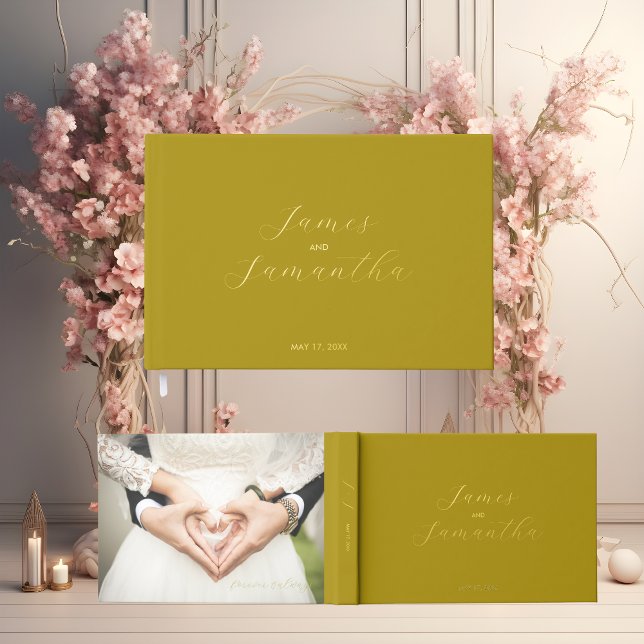 Libro De Visitas Portátil Relieve metalizado invitado boda | amaril (Subido por el creador)