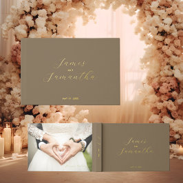 Libro De Visitas Portátil Relieve metalizado invitado boda | Neutra