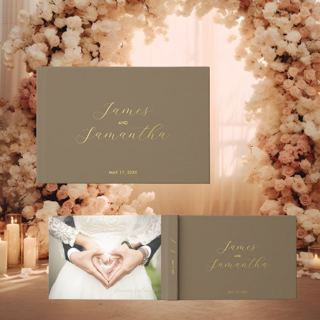 Libro De Visitas Portátil Relieve metalizado invitado boda | Neutra (Subido por el creador)