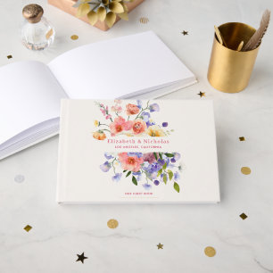 Libro De Visitas Prado Floral Coqueto   Boda de Verano