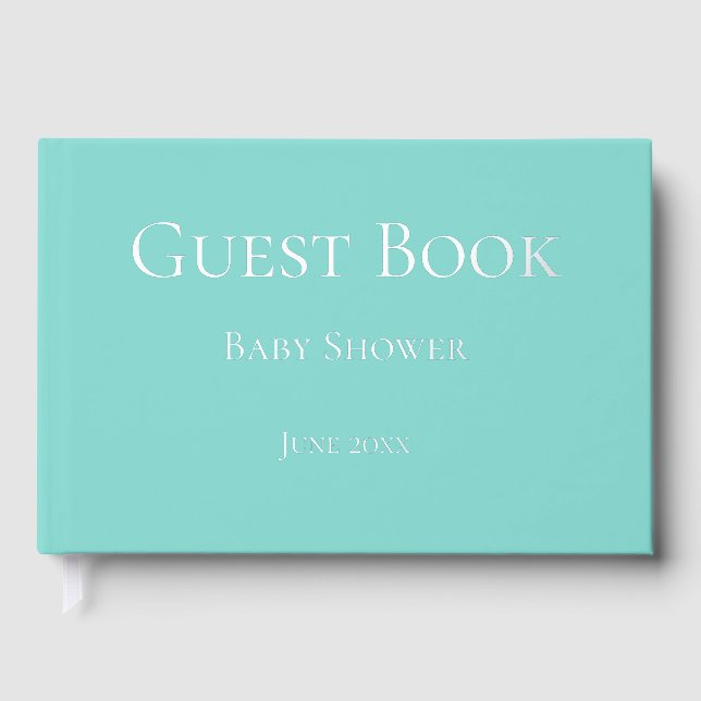 Libro De Visitas Precioso baby shower azul (Anverso)