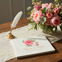 Libro De Visitas precioso jardín de rosas boda económica