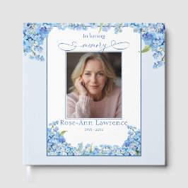 Libro De Visitas Pretty Forget-me-nots In Loving Memory Guest Book