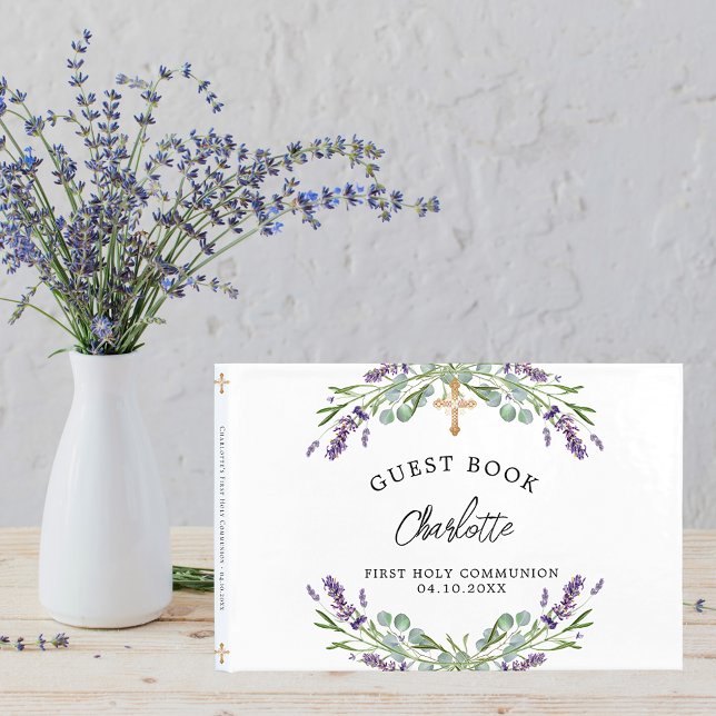 Libro De Visitas Primera comunión lavanda violeta eucalipto (Subido por el creador)
