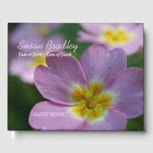 Libro De Visitas Primula Spring Flowers 1 Memorial personalizado GB