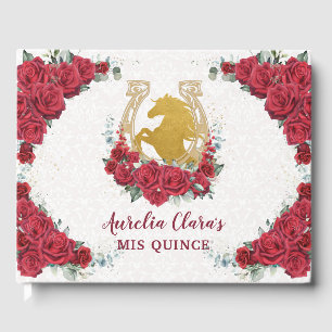 Libro De Visitas Princesa de Caballo Floral de Carro Rojo