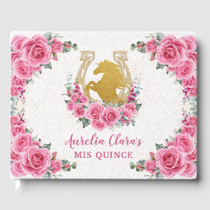 Libro De Visitas Princesa de Caballo Floral Rosa Rosa de Charro