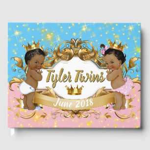 Libro De Visitas Príncipe africano Princesa princesa rosa azul Libr