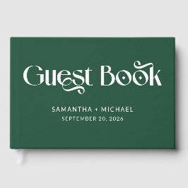 Libro De Visitas Profundo Serif Decorativo Bodas Pine