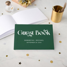 Libro De Visitas Profundo Serif Decorativo Bodas Pine