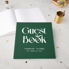 Libro De Visitas Profundo Serif Decorativo Bodas Pine