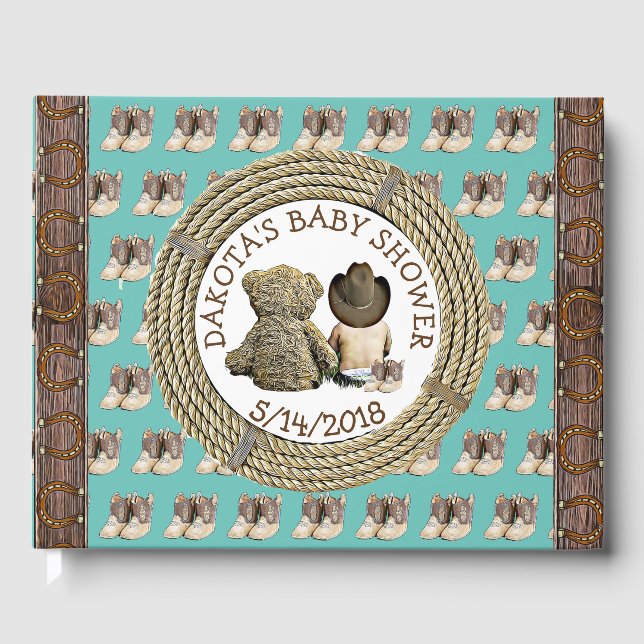 Libro De Visitas Pronto será el "libro de visitas de Cowboy Baby Sh (Anverso)