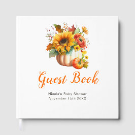 Libro De Visitas Pumpkin Flower Bouquet Baby Shower
