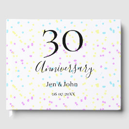 Libro De Visitas Puntos polka azules rosados amarillos nombre del 3